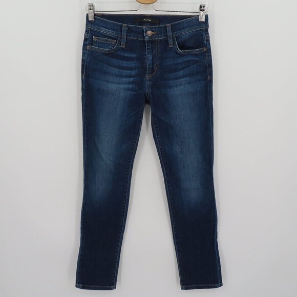 Joes Jeans Women 26 Straight Ankle Solid Dark Blue Wash Denim Pants Cotton Blend - Picture 9 of 10